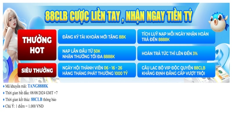 Siêu khuyến mãi nạp tiền nhận 8888k