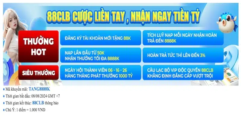 Siêu khuyến mãi nạp tiền nhận 8888k